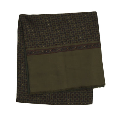 Doppelseitiger Schal aus Seide/Wolle - Grün