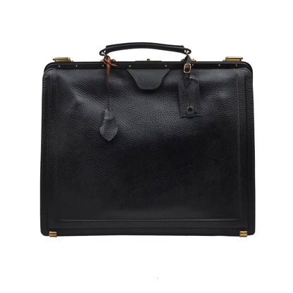 F. Schulz Soft-Sided Leather Briefcase - Black