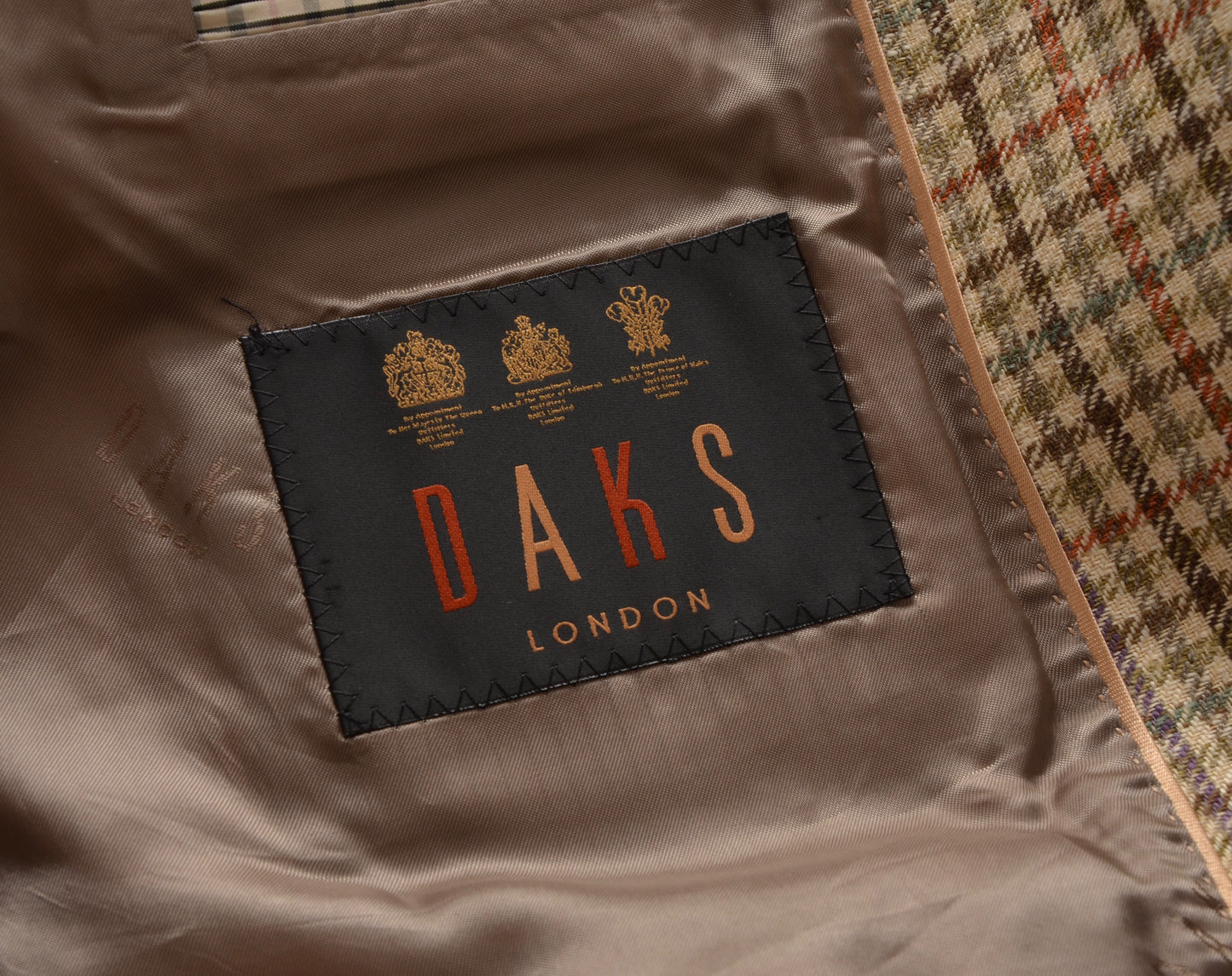 Recent DAKS London Silk Linen Jacket Size 54/44 - Plaid