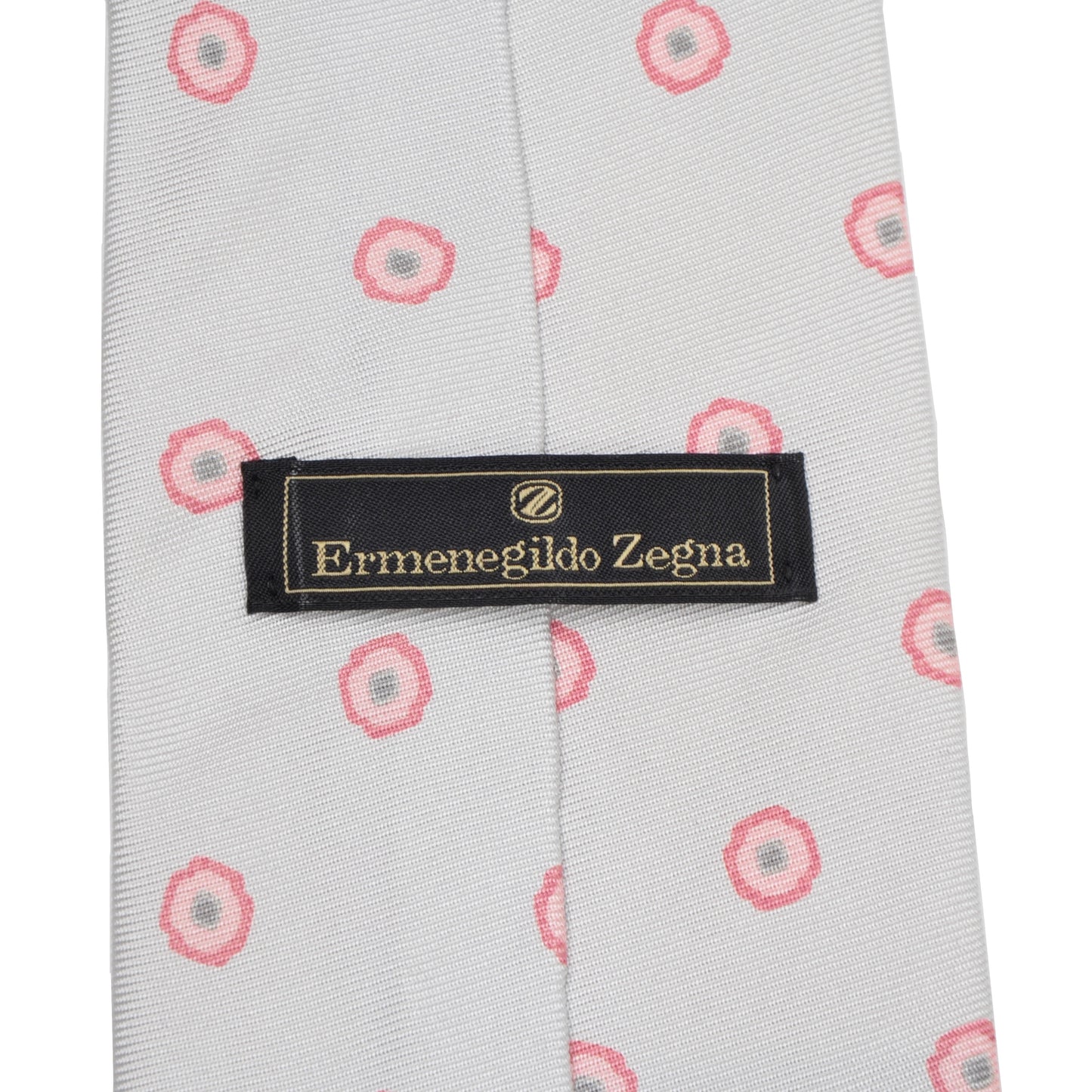 Ermenegildo Zegna Printed Silk Tie - Light Grey