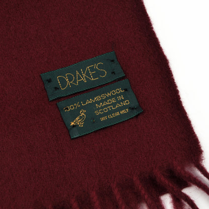 Wool XL Scarf by Drake's - Burgundy