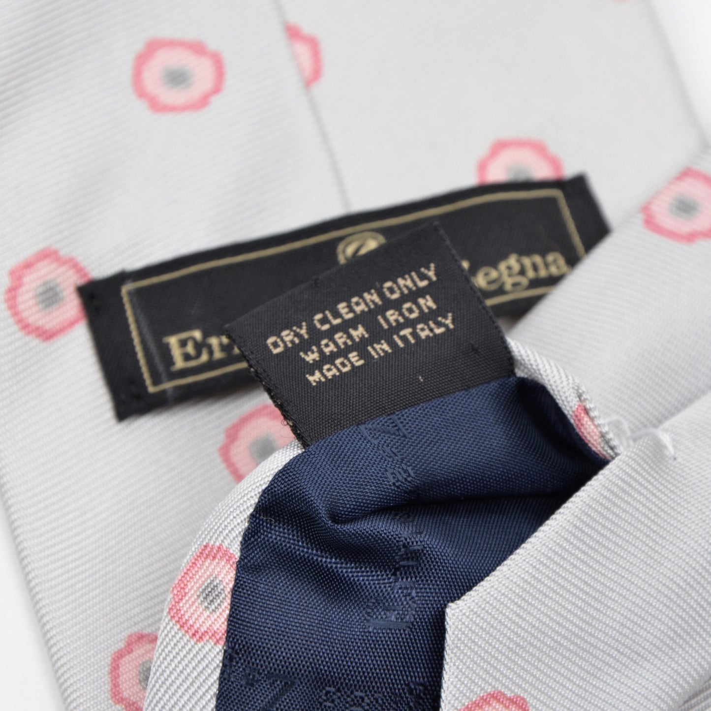 Ermenegildo Zegna Printed Silk Tie - Light Grey