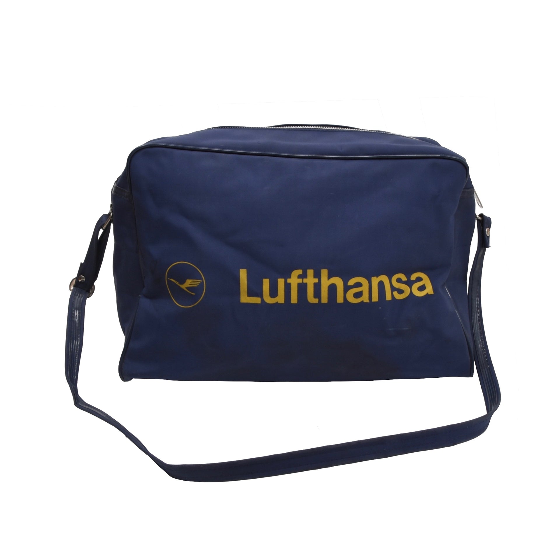 Vintage Lufthansa Umhängetasche Marineblau