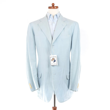 Rosario Isaia 100% Linen Jacket Size 54L DEFECT - Light Blue