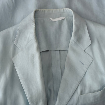 Rosario Isaia 100% Linen Jacket Size 54L DEFECT - Light Blue