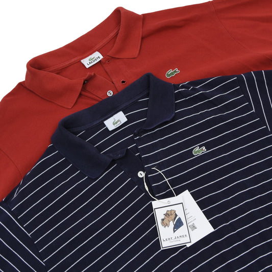 2x Vintage Lacoste Polo Shirts Größe 8 - Marineblau & rot