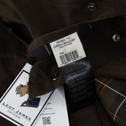 Barbour Beaufort Jacke gewachst Größe C42/107 cm - Grün