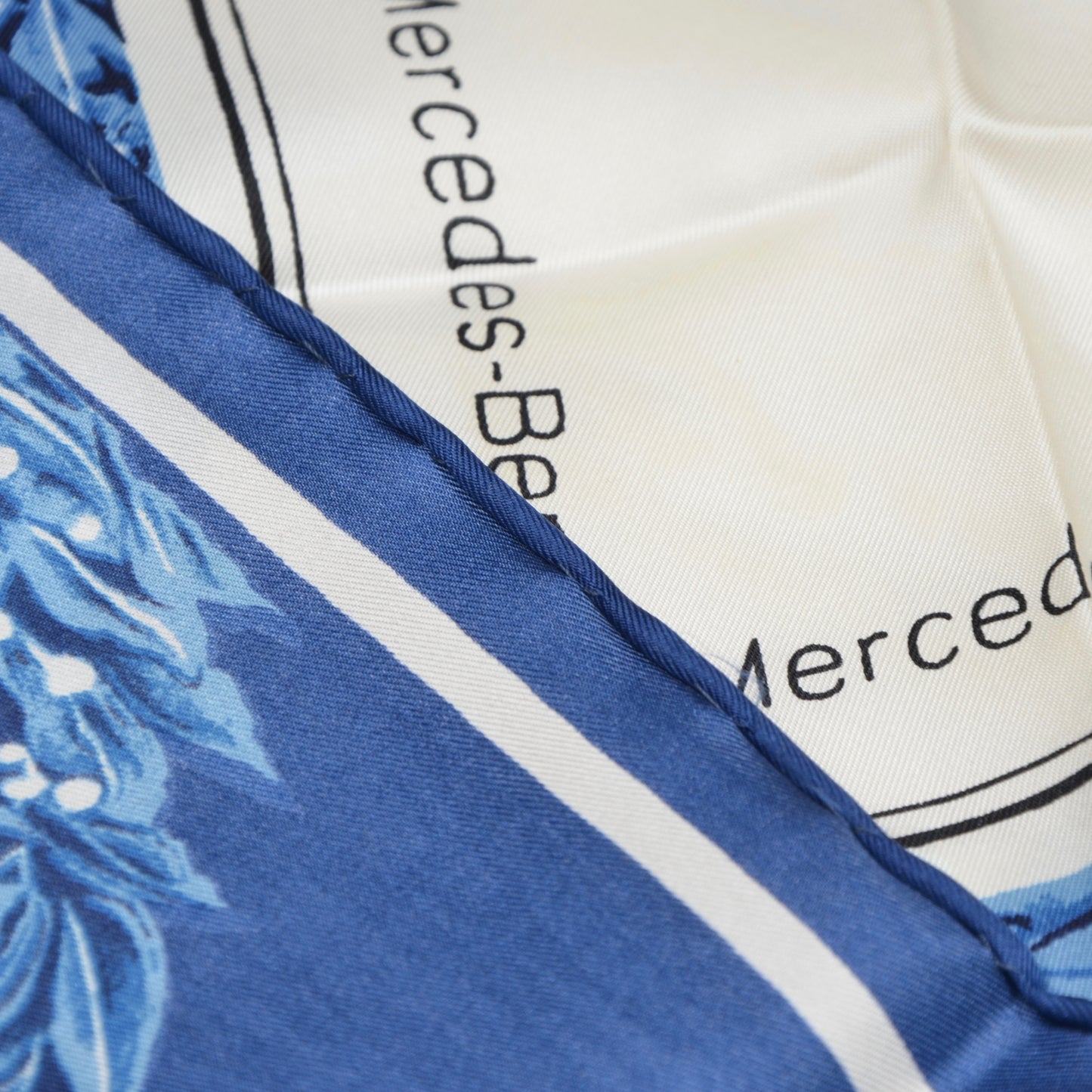Mercedes Benz Silk Scarf - Blue & White