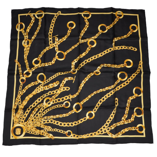 Hand Rolled Silk Scarf Chains - Black & Gold