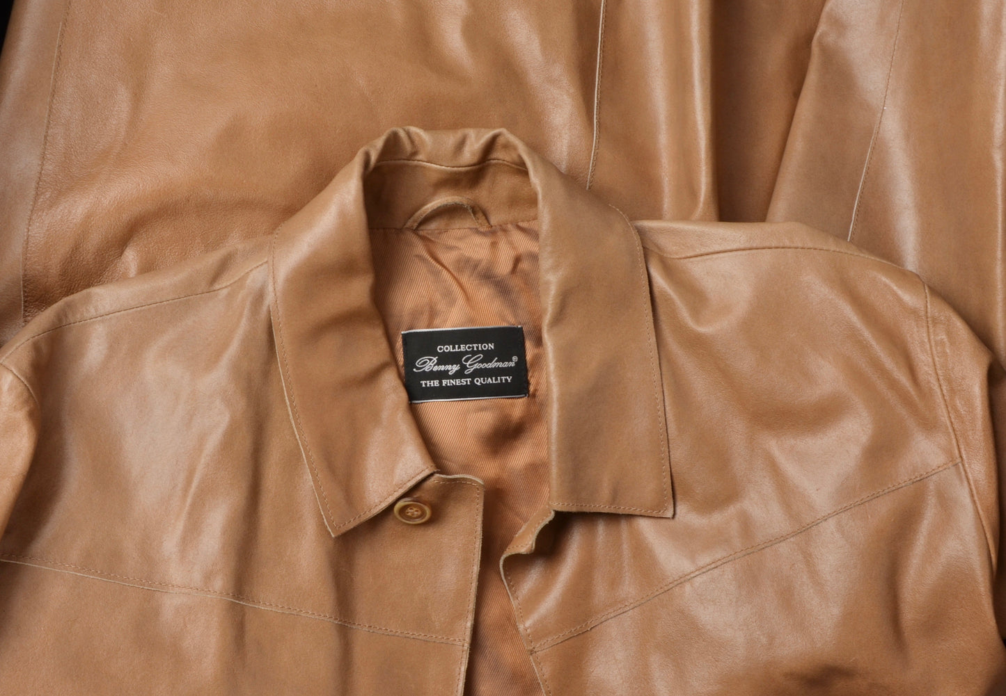 Benny Goodman Leather Jacket Size 52 - Tan