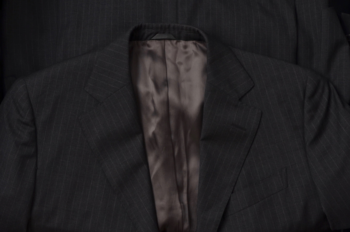 Dantendorfer Chalk Stripe Suit Size 46 - Grey