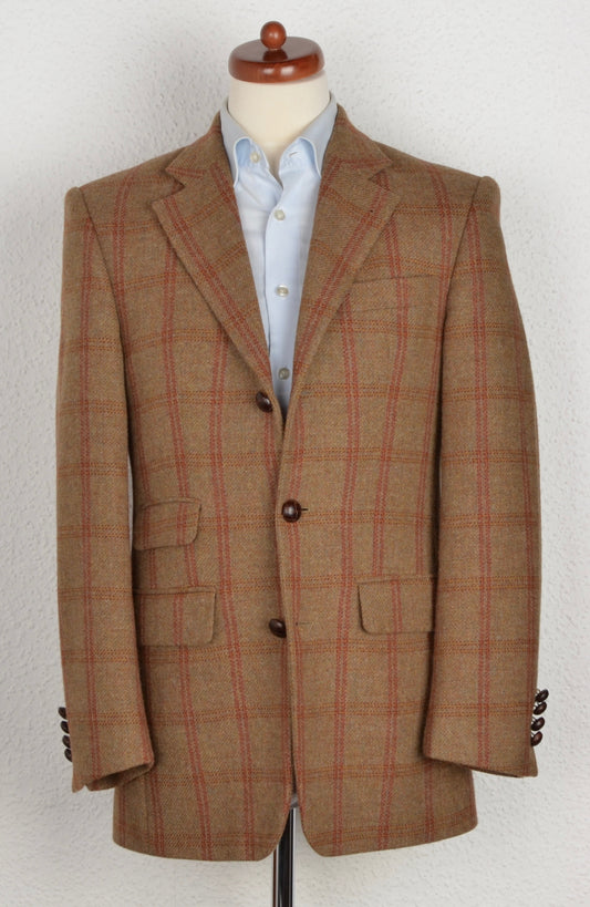 Crocket Magee of Donegal Irish Tweed Jacke Größe 46 – Hellbraune Fensterscheibe