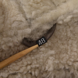 Original Shearling Leder Bomberjacke Größe 48 - Grau