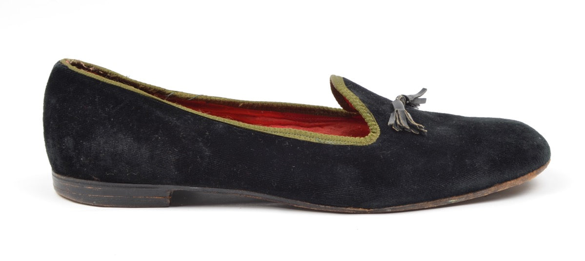 Turnbull &amp; Asser Slipper/Hausschuhe aus Samt Größe ca. 41,5 - Schwarz