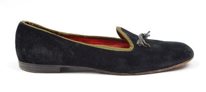 Turnbull &amp; Asser Slipper/Hausschuhe aus Samt Größe ca. 41,5 - Schwarz