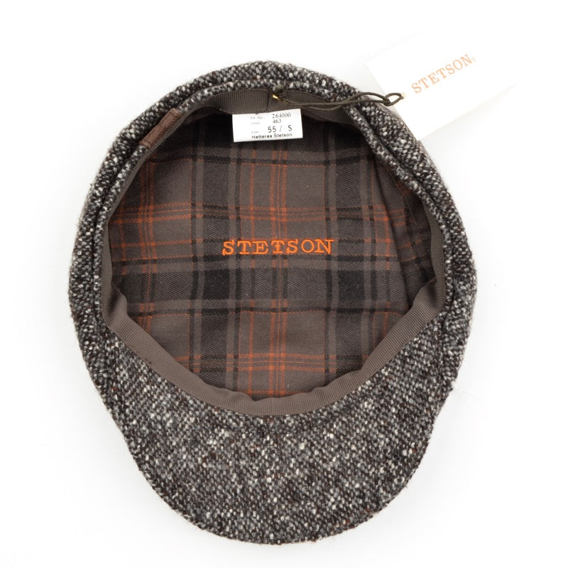 Stetson Hatteras Donegal Tweed Flatcap Hut Größe 55/S - Braun