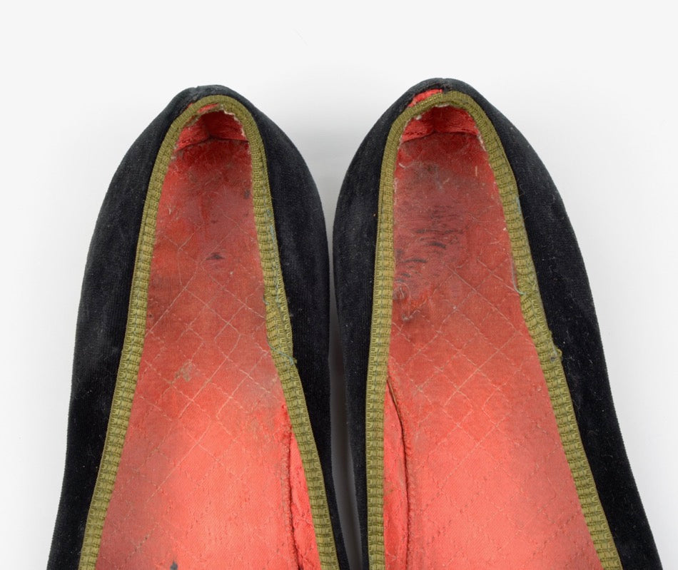 Turnbull &amp; Asser Slipper/Hausschuhe aus Samt Größe ca. 41,5 - Schwarz