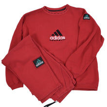 Laden Sie das Bild in den Galerie-Viewer, Vintage 90er Jahre Adidas Ausrüstung Trainingsanzug - rot