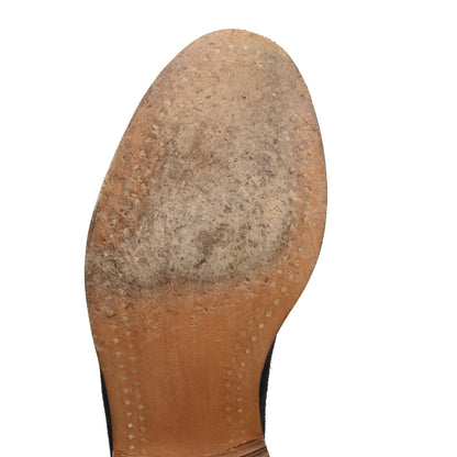 Handmacher Wildleder Norweger Loafer Größe 6,5 G - Schwarz